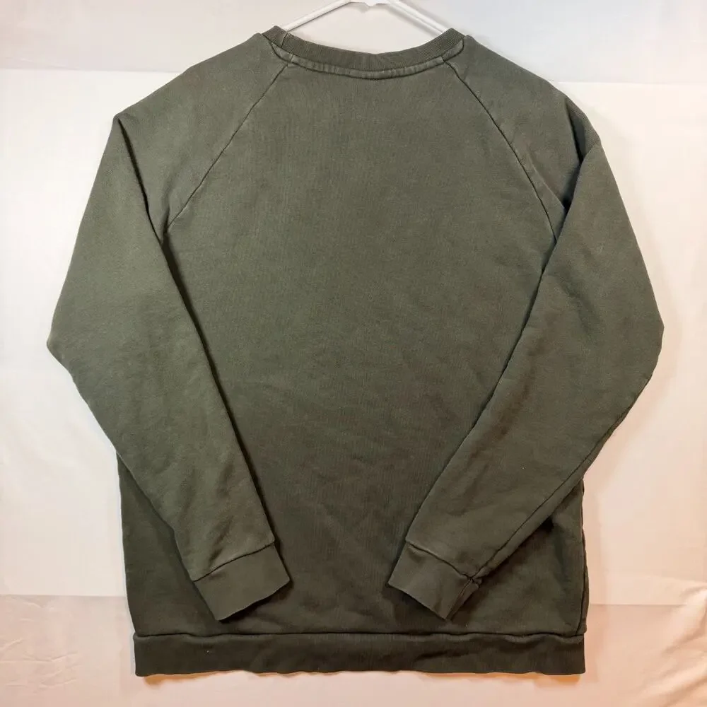Adidas Trefoil Logo Crewneck Sweatshirt Olive Green Mens Size Large